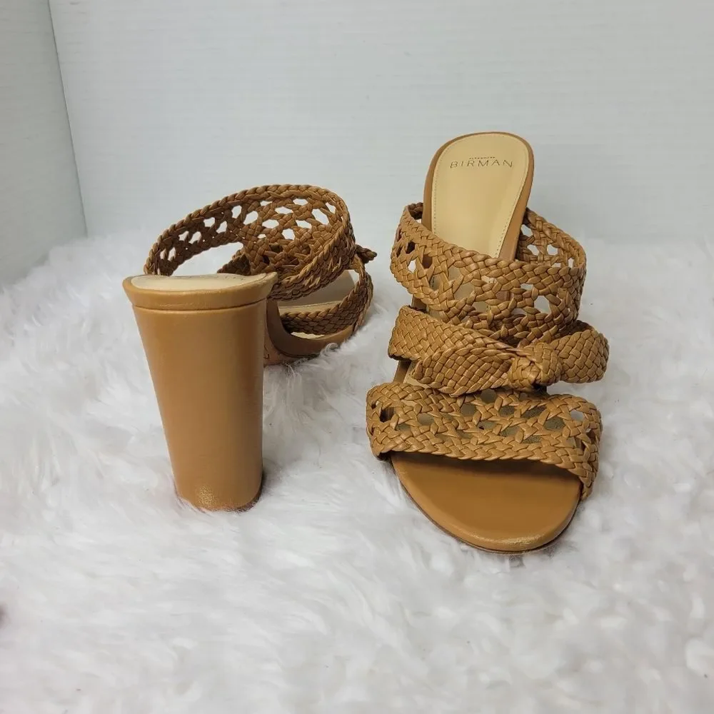 Alexandre Birman Clarita Women's  Sizs 10.5 Braided Block Heel Mule Sandals